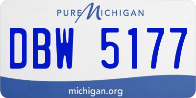 MI license plate DBW5177