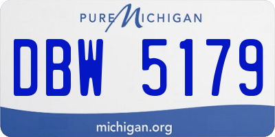 MI license plate DBW5179