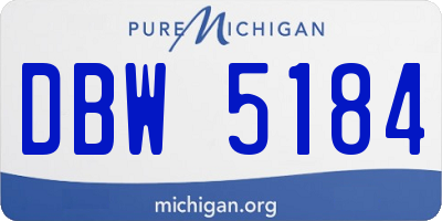 MI license plate DBW5184
