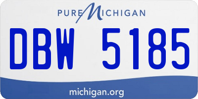 MI license plate DBW5185