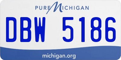 MI license plate DBW5186