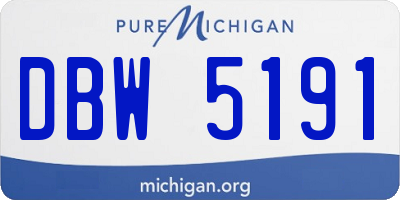MI license plate DBW5191