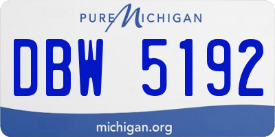 MI license plate DBW5192