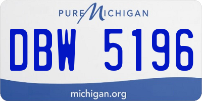 MI license plate DBW5196