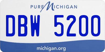 MI license plate DBW5200