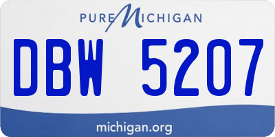 MI license plate DBW5207