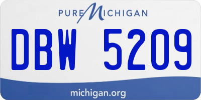 MI license plate DBW5209