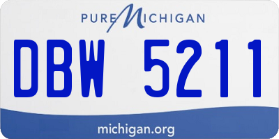 MI license plate DBW5211