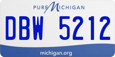 MI license plate DBW5212