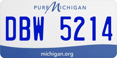 MI license plate DBW5214