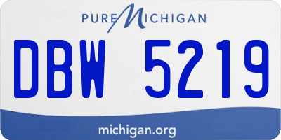 MI license plate DBW5219