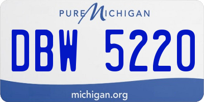 MI license plate DBW5220