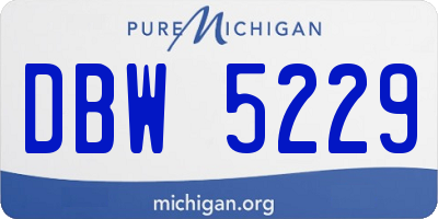 MI license plate DBW5229