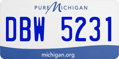 MI license plate DBW5231