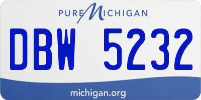 MI license plate DBW5232
