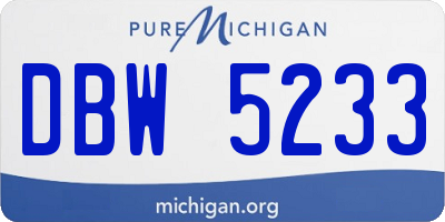 MI license plate DBW5233