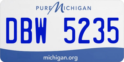 MI license plate DBW5235