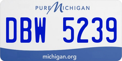 MI license plate DBW5239