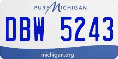 MI license plate DBW5243