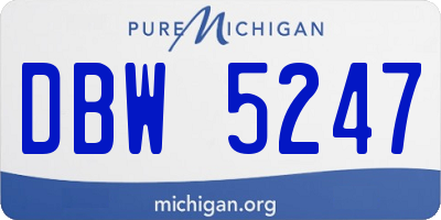 MI license plate DBW5247