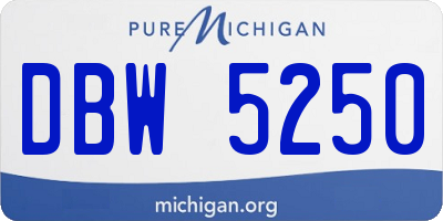 MI license plate DBW5250