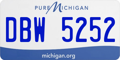 MI license plate DBW5252