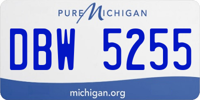 MI license plate DBW5255