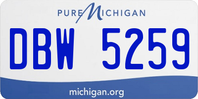 MI license plate DBW5259