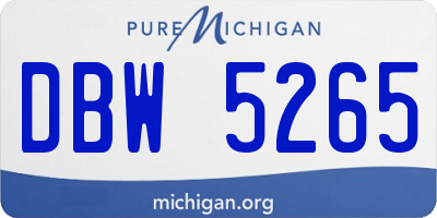 MI license plate DBW5265