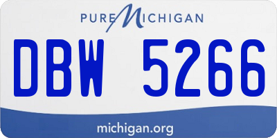 MI license plate DBW5266