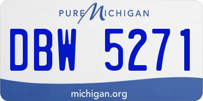 MI license plate DBW5271