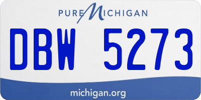 MI license plate DBW5273
