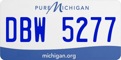 MI license plate DBW5277