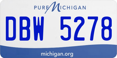 MI license plate DBW5278