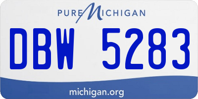 MI license plate DBW5283