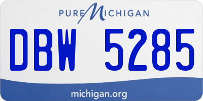 MI license plate DBW5285
