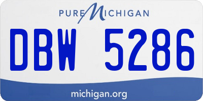 MI license plate DBW5286