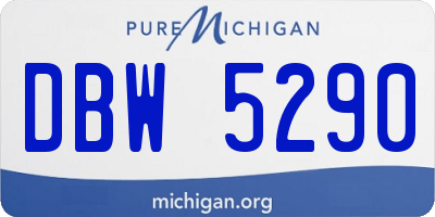 MI license plate DBW5290