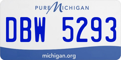 MI license plate DBW5293