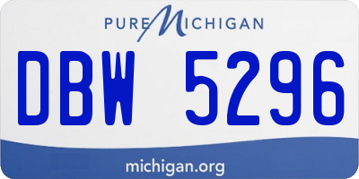 MI license plate DBW5296