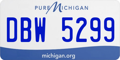 MI license plate DBW5299