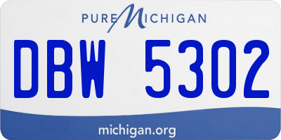 MI license plate DBW5302