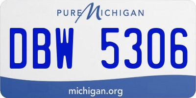 MI license plate DBW5306