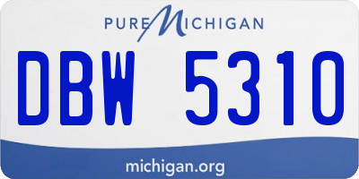 MI license plate DBW5310