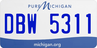 MI license plate DBW5311
