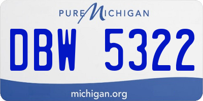 MI license plate DBW5322