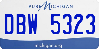 MI license plate DBW5323