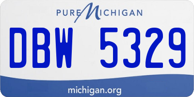 MI license plate DBW5329