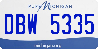 MI license plate DBW5335