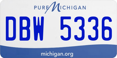 MI license plate DBW5336